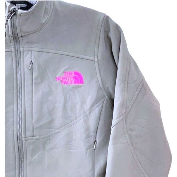 THE NORTH FACE Apex Bionic Soft Shell Fleece  Jacket Full Zip Grey & Pink XS - Picture 4 of 7